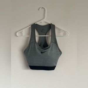 Nike Dri Fit Racerback Sports Bra Heather Gray Size Medium
